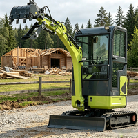 Mini-excavatrice hydraulique portable de 1,6 tonne, machine de terrassement, mini-excavatrice diesel, mini-excavatrice agricole tout-terrain sur chenilles