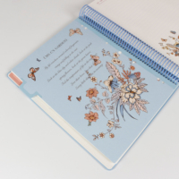 Carnet spirale A4 100 feuilles, message floral secret, pages à sept compartiments, style artistique, haute qualité esthétique, coffret cadeau