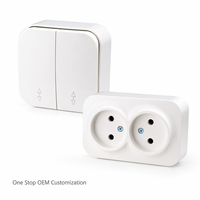 Prise murale encastrable PHIDIAS blanc laiteux en ABS, norme UE 16A IP20, pour intérieur, OEM ODM, garantie 2 ans, service personnalisé tout-en-un