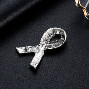 Venta al por mayor Concienciación sobre el cáncer <span class=keywords><strong>de</strong></span> <span class=keywords><strong>mama</strong></span> Cinta Rosa Pin <span class=keywords><strong>de</strong></span> solapa Broche Cristal Rhinestone Broche <span class=keywords><strong>de</strong></span> metal Joyería - Product Image 5