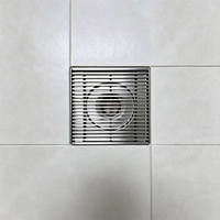 Rejilla de Drenaje Cuadrada de Acero Inoxidable SUS304/316L, Borde Redondo Nuevo para una Fácil Limpieza, Uso Residencial y Comercial