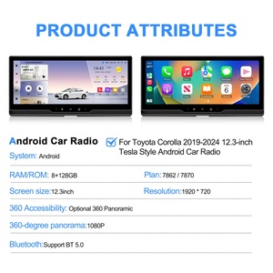 Navihua Nouveauté 12.3'' Autoradio Android GPS Navigation Multimédia Stéréo Auto pour Toyota Corolla 2019-2024 Carplay Sans Fil - Product Image 5