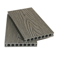 Plancher de terrasse en composite bois-plastique (WPC) moderne, gaufré 3D, à trous ronds creux, étanche, pour extérieur, balcon, jardin, parc