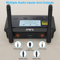 1Mii B03Pro+ Draadloze Audio Zender en Ontvanger Bluetooth 5.2 Stereo Audio Adapter met AptX-LL/HD & LDAC voor TV