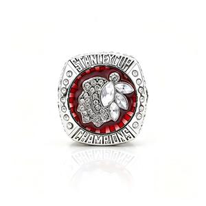 Anillo de Hip Rock del Campeonato de los Chicago Black Hawks <span class=keywords><strong>2013</strong></span>, Personalizado al por Mayor, con Siete Bolas, Unisex, Aleación de Plata 925, Chapado en Plata, con Cristal - Product Image 1