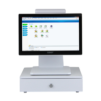 Système de point de vente à double écran Android 15,6 pouces 14 pouces, écran tactile de bureau, terminal EPOS pour magasin de détail