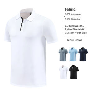 솔리드 패턴의 티셔츠 반소매 저지 용 남성용 폴로 프린트 풀오버 - Product Image 2