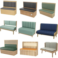 Ensemble de salle à manger moderne pour café, hôtel, restaurant, avec sièges en cuir PU, canapé modulaire, table en contreplaqué pour servir des desserts