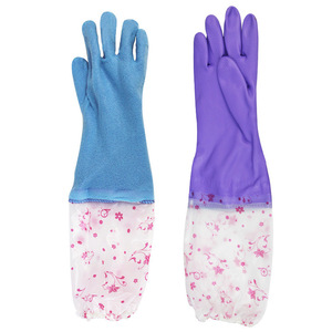 East Asia 808-4 Latex <b>Gloves</b> <b>Fleece</b> <b>Lined</b> Waterproof Oil Resistant For Dishwashing Laundry Home Use - Product Image 1