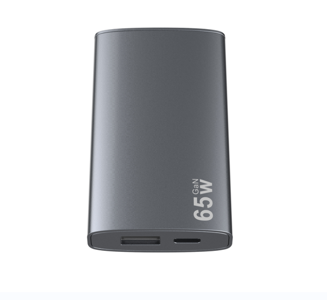 Extra Slim USB PD 65W GaN Charger 1 USB-C & 1 USB-A Port With Foldable Plug