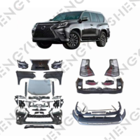 Pare-chocs de voiture pour Prado 2010-2019 mise à niveau vers Lexus GX460 2018-2020 Facelift contient pare-chocs avant de voiture, capot, phare