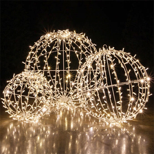 Chaîne LED pliable en 3D, sphère imperméable, lampe suspendue, idéal pour noël, vente en gros - Product Image 1