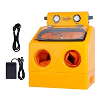 Machine de sablage pour bijoux 110V/220V double usage, avec baromètre, pour polissage à sec et humide du verre et du métal givré
