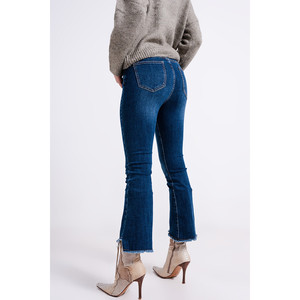 Jeans de Cintura Alta con Dobladillo Asimétrico - Product Image 2
