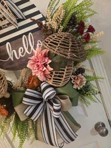 Boho Chic Autumn Wreath Vietnam Handmade <b>Rustic</b> Front <b>Door</b> Decoration with Acorn and Mushroom Manufacturer - Product Image 4