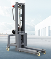 Mini transpalette semi-électrique compact de 300 kg, élévateur de 3 m, gerbeur pour allée étroite pour entrepôt/atelier/vente au détail, approvisionnement direct en usine