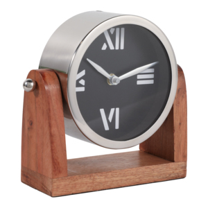 Orologio da Tavolo Moderno Rotondo con Numeri Romani per Arredamento Casa e Soggiorno, Piccolo Orologio da Mensola - Product Image 2