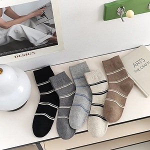 Striped Women's Mid Calf <b>Socks</b> <b>Breathable</b> Casual Spring Autumn Wear - Product Image 2