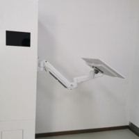 Support mural pour moniteur LCD VESA T9-GA01-W-PLUS 32 pouces, robuste, bras à gaz réglable en hauteur, en alliage d'aluminium, 15 kg, 90 degrés, neuf