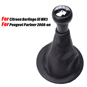 Poignée de levier de vitesse en cuir Peugeot Citroën 5 vitesses ergonomique pour Partner Berlingo MK3 2008 - Product Image 2
