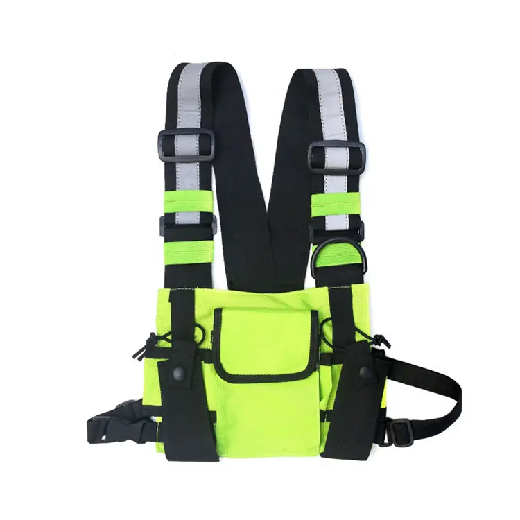 Universal Radio Front Chest Radio Harness Bag Pack Pouch Holster Vest Rig with Adjustable Shoulder Strap