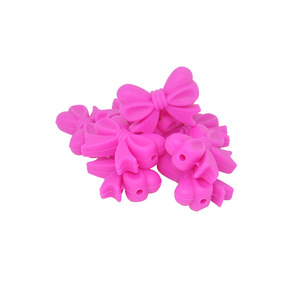 Cl <b>Silicone</b> Teethers Macaron Color Bows <b>Beaded</b> Bows Diy Jewelry For Babies More Than 3 Months - Product Image 3