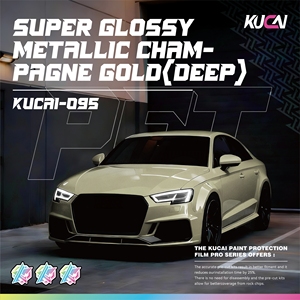 สติ๊กเกอร์ไวนิลหุ้มรถยนต์ KUCAI สีแชมเปญโกลด์เมทัลลิกเงาพิเศษ (สีเข้ม) ขนาด 1.52*17 เมตร รุ่น PET Gloss Twin Candy pink - Product Image 3