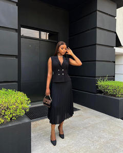 Novità moda primavera ed estate moda <span class=keywords><strong>abito</strong></span> doppio petto <span class=keywords><strong>abito</strong></span> senza maniche da donna - Product Image 6