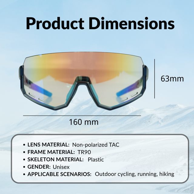 Half Frame Integrated Mirror Lens Cycling Sunglasses UV400 Anti Glare Windproof Outdoor Sports Bike Goggles