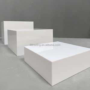 Phục Vụ Đám Cưới Trắng Vuông Thanh Lịch Hiện Đại Nhựa Acrylic PMMA Bánh Mì Món Tráng Miệng Kẹo Tự Chọn Risers Và Đứng <span class=keywords><strong>Cube</strong></span> Thiết Lập Đơn Vị - Product Image 4