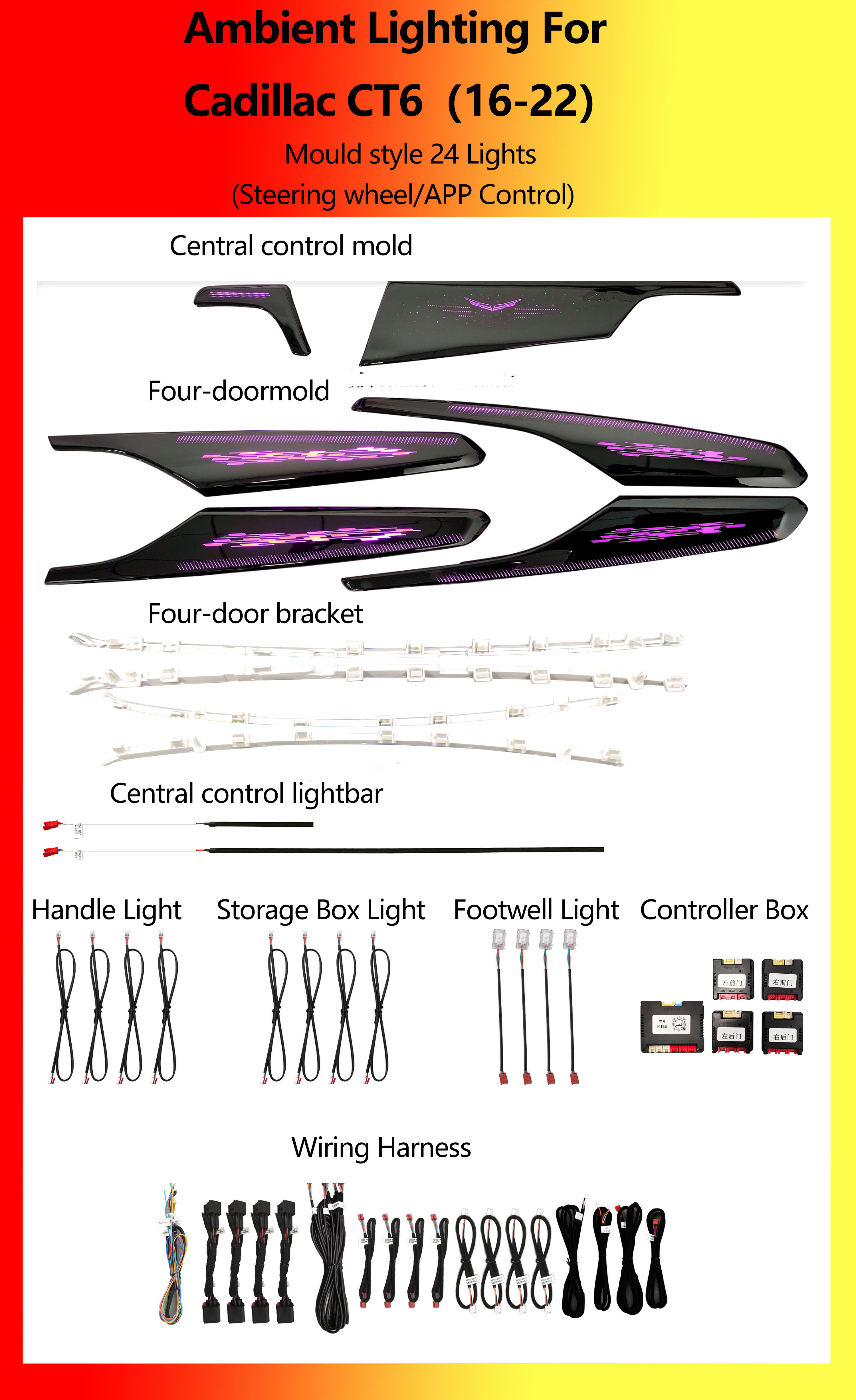 Cadillac CT6 Estilo Molde RGB 24 Luces