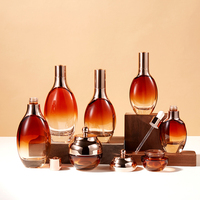 Flacons cosmétiques de luxe personnalisés en verre ambré 15-150ml 20g/50g, flacons compte-gouttes et vaporisateurs pour huiles essentielles, toniques et soins de la peau