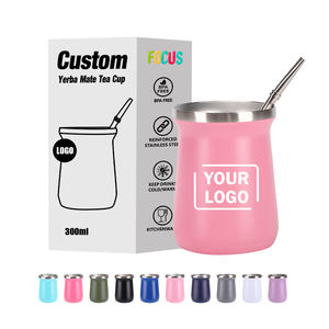 개인 맞춤형 커피 컵 핑크 신부 선물 사무실 컵 예르바 마테 차용 8oz 뚜껑 포함 304 스테인리스 텀블러 야외용 - Product Image 1