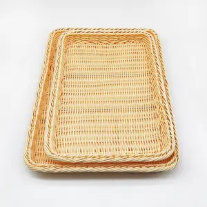 Natural Rattan Bread Proofing Basket Atacado cesta retangular com forro