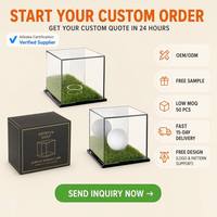 Vitrine en acrylique pour balles de golf avec base en gazon artificiel, boîte de présentation pour collection de balles de golf de tournoi