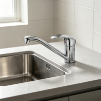Robinet de cuisine au design classique moderne, corps en alliage de zinc, noyau en céramique, poignée unique, adapté aux hôtels, appartements et villas.