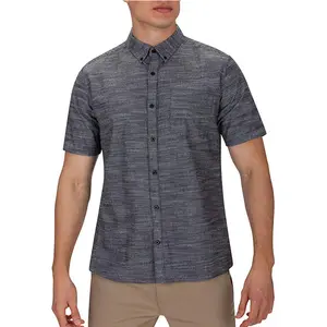 पुरुषों की स्लिम फिट ठोस रंग लघु आस्तीन सनी शर्ट