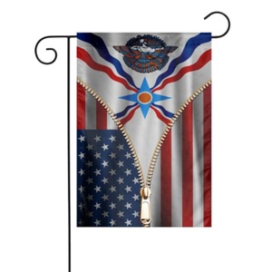 Bandera de Jardín de Asiria y América, 12x18 Pulgadas, Doble Cara, Colores Vivos, Resistente a la Decoloración, para Decoraciones Festivas en Exteriores - Product Image 5
