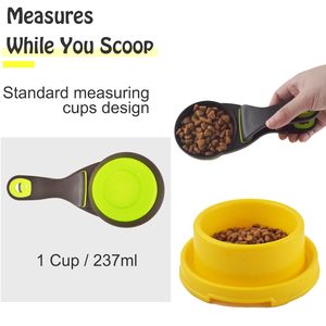 आउटडोर पोर्टेबल पालतू भोजन कटोरे मल्टीफंक्शन 2 में 1 फोल्डिंग पालतू जानवर के साथ कप कुत्ते का कटोरा चम्मच - Product Image 5