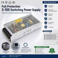 Fuente de Alimentación Conmutada de Salida Única S-100-24 100W 24V 4.5A AC-DC, SMPS Encapsulada para Tiras de LED y Sistemas de Control Industrial