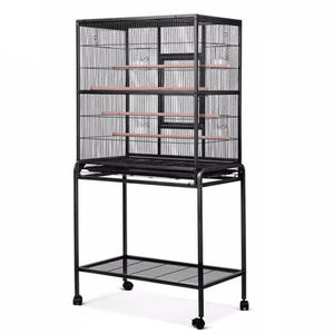 Özelleştirilmiş ağır büyük Pet papağan Aviary kuş üreme kafesi standı lüks ahşap demir tasarım ile tekerlekler kutu ambalaj dahil - Product Image 1