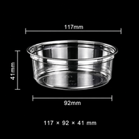 Gobelets jetables transparents en PET de 117 mm avec couvercles, contenants ronds en plastique pour fruits coupés frais, desserts et yaourts