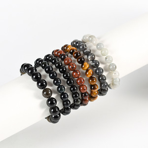Bracelet extensible en pierres naturelles multicolores de 8 mm, turquoise, aventurine, agate, pierres précieuses colorées, bijoux de guérison - Product Image 2