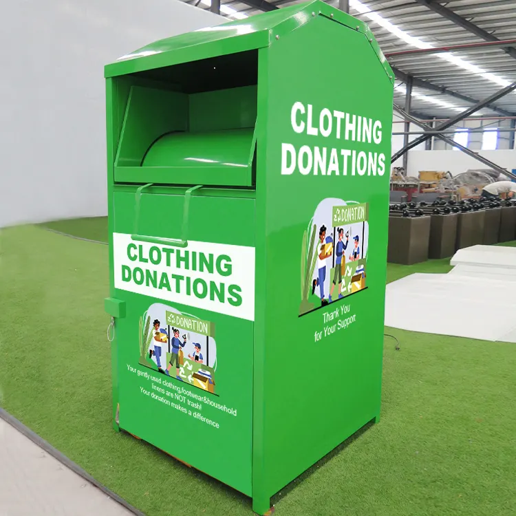Caja de ropa de nuevo diseño de fábrica, caja de reciclaje de ropa, caja de colección, caja de donación de ropa