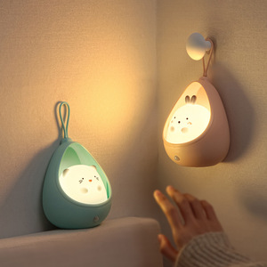 Smart <b>Sensor</b> Night <b>Light</b> <b>Led</b> Rabbit Shape Usb Charging Wall Mount Bedroom Bedside Lamp For Home Ambient Lighting - Product Image 4