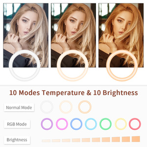 10 inch live streaming điền vào ánh sáng, đầy màu sắc ánh sáng môi trường xung quanh, điện thoại di động live streaming RGB điền vào ánh sáng - Product Image 3