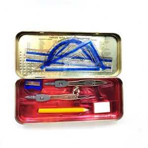 Ensemble de papeterie mathématique 9 pièces pour enfants, compas en métal, boîte géométrique pour fournitures scolaires et de classe - Product Image 5