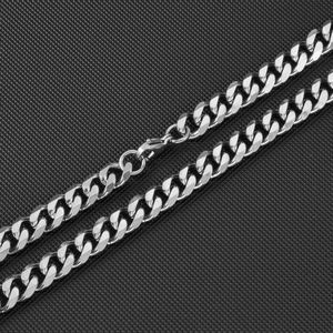 Collar de clavícula Unisex de fiesta de cadena de Singapur trenzado Chapado en plata de tendencia de Hip-Hop de acero inoxidable cubano de seis lados - Product Image 5