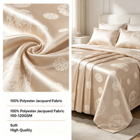 Tissu Jacquard le plus vendu en usine, 100 % polyester, respirant et confortable, taille King pour draps, housses de couette et taies d'oreiller