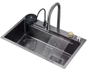 Kitchen Sink Flying rain Waterfall Sink Household Dishwasher Basin Workstation stainless steel Kitchen Sink